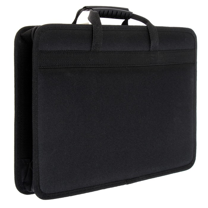 Папка с ручками текстильная, А4, 365×260×50 мм, 1С13 «Луга», каркасная, чёрная - Фото 1