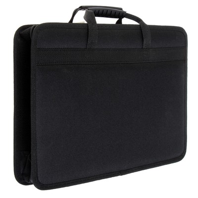 Папка с ручками текстильная, А4, 365×260×50 мм, 1С13 «Луга», каркасная, чёрная