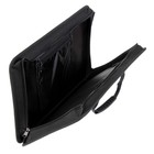 Папка с ручками текстильная, А4, 365×260×50 мм, 1С13 «Луга», каркасная, чёрная - Фото 3