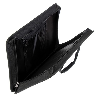 Папка с ручками текстильная, А4, 365×260×50 мм, 1С13 «Луга», каркасная, чёрная