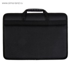 Папка с ручками текстильная, А4, 365×260×50 мм, 1С13 «Луга», каркасная, чёрная 2855237