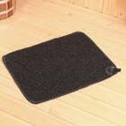 Набор для бани «Мужской», 5 предметов: шапка, коврик, рукавица, тапочки, сумка, шерсть 30%, полиэфир 70%, тёмный, «Добропаровъ» - Фото 5