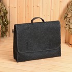 Набор для бани «Мужской», 5 предметов: шапка, коврик, рукавица, тапочки, сумка, шерсть 30%, полиэфир 70%, тёмный, «Добропаровъ» - Фото 6