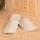 Набор для бани «Мужской», 5 предметов: шапка, коврик, рукавица, тапочки, сумка, шерсть 30%, полиэфир 70%, светлый, «Добропаровъ» - Фото 4