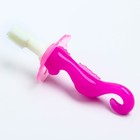 Детская зубная щетка-массажер, «Морской конёк», силиконовая, с ограничителем, от 3 мес., цвет МИКС - фото 8348008