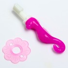 Детская зубная щетка-массажер, «Морской конёк», силиконовая, с ограничителем, от 3 мес., цвет МИКС - Фото 2