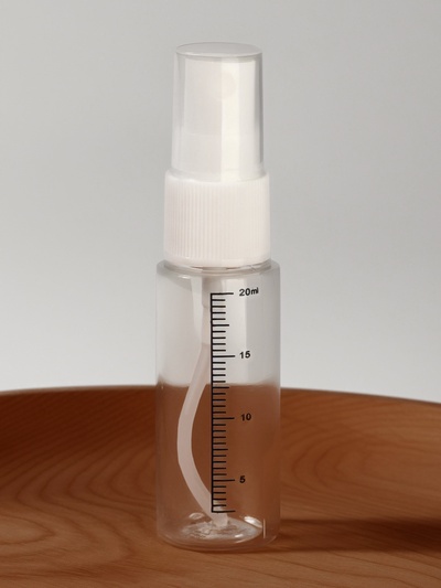 Бутылочка для хранения, с распылителем, со шкалой деления, 20 мл, цвет белый/прозрачный