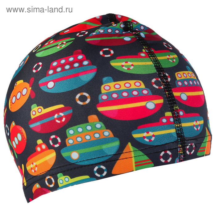 Шапочка для плавания «Кораблики» OL-011, детская, текстиль - Фото 1