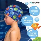 Шапочка для плавания детская ONLYTOP «Веселье начинается!», тканевая, обхват 46-52 см - Фото 2