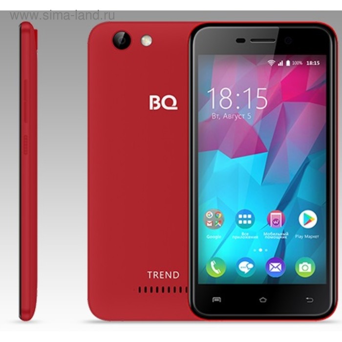 Смартфон BQ S-5000L Trend Red LTE 2sim,5" IPS,1280*720,1Gb,8Gb RAM, 8Mp+5Mp - Фото 1