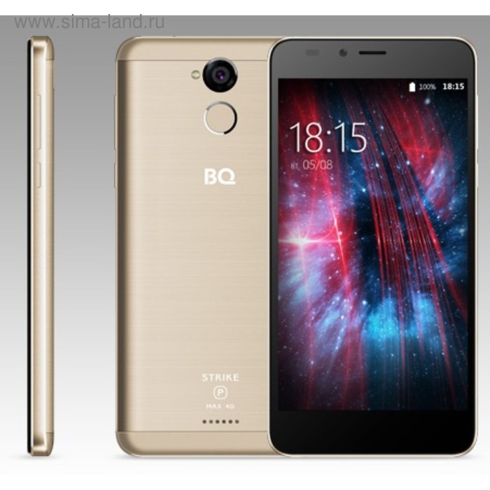 Смартфон BQ S-5510 Strike Power Max LTE Gold Brushed 5,5",1280*720,8Gb,1Gb,13Mp+8Mp - Фото 1