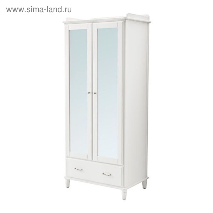 Шкаф платяной, цвет белый, зеркальное стекло ТИССЕДАЛЬ - Фото 1