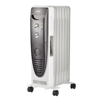 Обогреватель масляный Ballu Turbo BOH/TB- 07FH, 7 секций, напольный, 1500 Вт, 15 м², белый