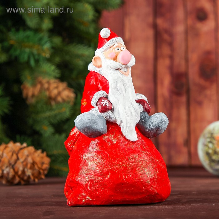 Фигура "Дед Мороз на мешке" 16см - Фото 1