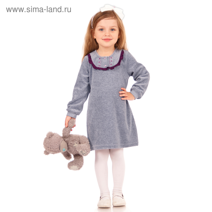 Платье для девочки "Клюква в сахаре", рост 80 см (50), цвет серый ДПД245600м_М - Фото 1