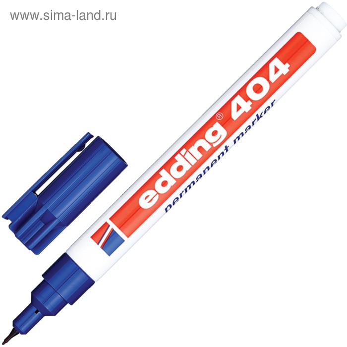 Маркер перманентный 0.75 мм EDDING E-404/3 синий металлический корпус - Фото 1