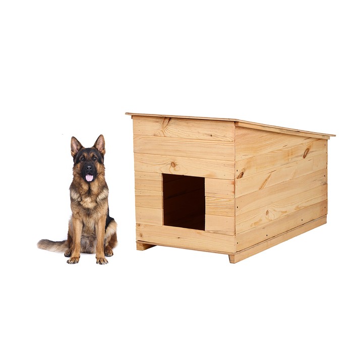 Будка для собаки, 70 × 60 × 110 см, деревянная, с крышей - фото 2050997