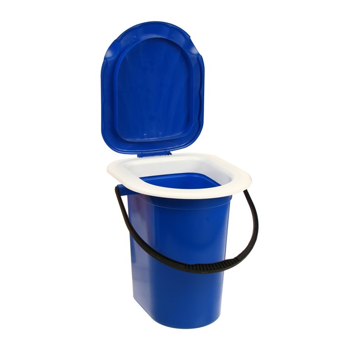 Ведро-туалет, h = 38 см, 18 л, съёмный стульчак, синее - фото 1905430361