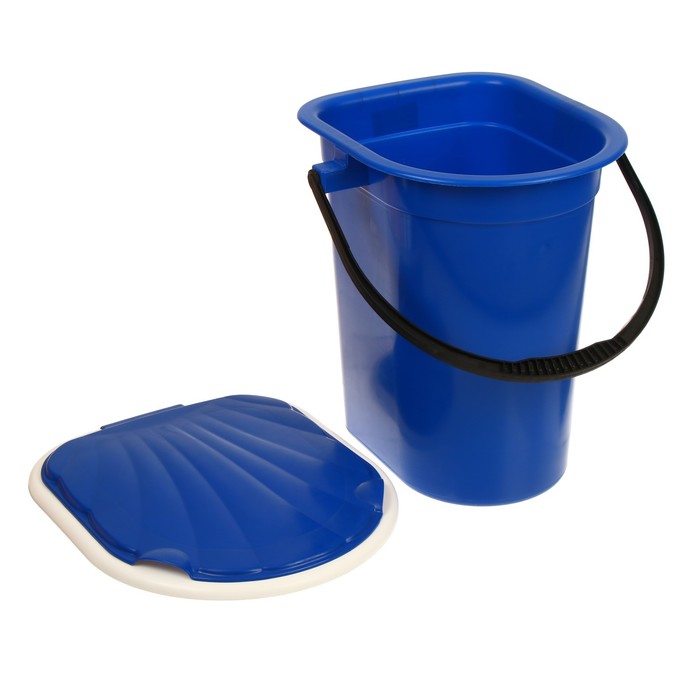 Ведро-туалет, h = 38 см, 18 л, съёмный стульчак, синее - фото 1905430364