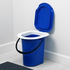 Ведро-туалет, h = 38 см, 18 л, съёмный стульчак, синее - фото 8598676