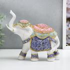 Сувенир полистоун "Индийский слон в цветной попоне с узорами" 19,5х19,5х7,8 см - фото 8598688