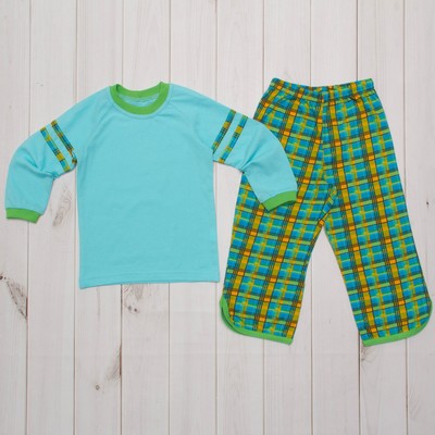 Пижама для мальчика, рост 98 (28) см, цвет бирюзовый/,зеленый К-017/1