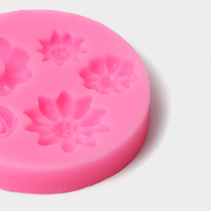 Молд Доляна «Клумба», силикон, 6,5×0,7 см, цвет розовый - фото 1909810450