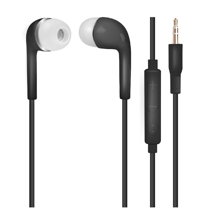 Наушники OXION HS230BK, вакуумные, микрофон, 100 дБ, 16 Ом, 3.5 мм, 1 м, чёрные - Фото 1