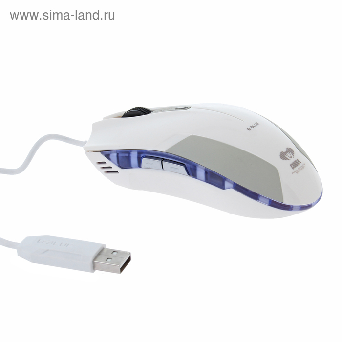 Мышь E-Blue Cobra, игровая, проводная, 2400 dpi, 5 кнопок, USB, белая - Фото 1