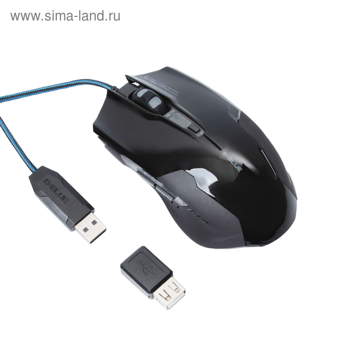 Мышь E-Blue Auroza Type-G, игровая, проводная, оптическая, 3000 dpi, USB, черная - Фото 1