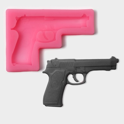 Молд «Пистолет», силикон, 11×7,5×1 см, цвет МИКС