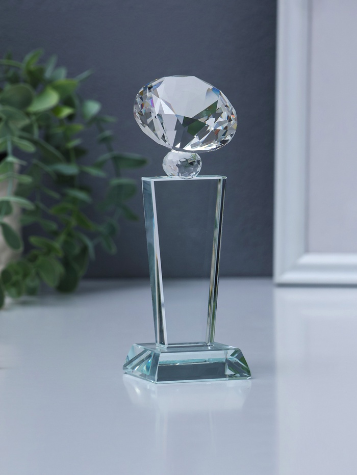 Фигурка стекло «Стела наградная. Кубок бриллиант», под нанесение, 15.5×5×5 см