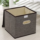 Короб стеллажный для хранения с крышкой «Офис», 25×25×25 см, цвет серый - Фото 3
