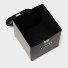 Короб стеллажный для хранения с крышкой «Офис», 25×25×25 см, цвет серый - Фото 4