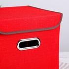 Короб стеллажный для хранения с крышкой «Офис», 25×25×25 см, цвет красный - Фото 4