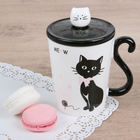 Кружка «Мяу», 300 мл, с керамической крышкой и ложкой, рисунок МИКС - Фото 1