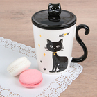 Кружка «Мяу», 300 мл, с керамической крышкой и ложкой, рисунок МИКС - Фото 4