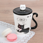 Кружка «Мяу», 300 мл, с керамической крышкой и ложкой, рисунок МИКС - Фото 5