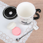 Кружка «Мяу», 300 мл, с керамической крышкой и ложкой, рисунок МИКС - Фото 6