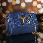 Сумка женская, отдел с перегородкой на магните, длинная цепь, цвет синий - Фото 1