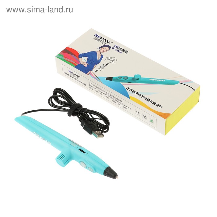 3D ручка Myriwell RP-200A-HL, PLA, светло-голубая - Фото 1