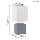 Настольная лампа MATARO 1x40Вт E14 серый 13x13x30см - Фото 2