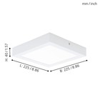 Светильник FUEVA 1 18Вт LED 3000К белый 22,5x22,5x3,5см - Фото 3