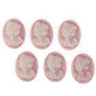Набор камей пластик "Мадемуазель" розовая патина набор 6 шт 3х2,2 см - Фото 1