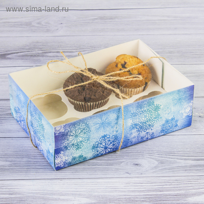 Коробка для капкейка с PVC-крышкой «Исполнения желаний», 16 × 23 × 7,5 см - Фото 1