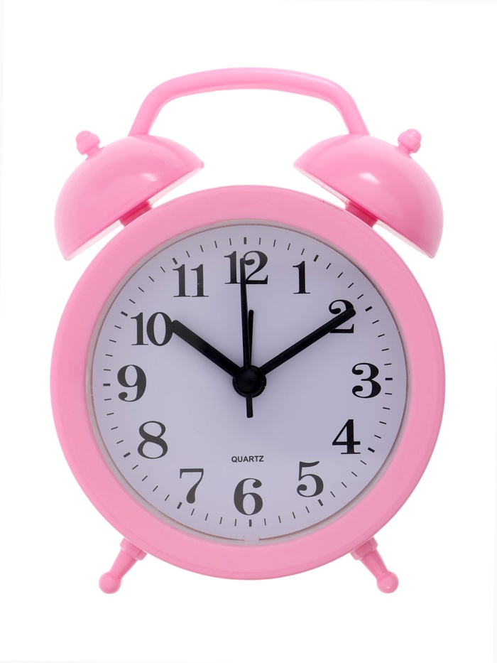 Часы-будильник настольные «Классика», дискретный ход, 12×8.5 см, 1хАА, розовые - Фото 1