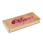 Конверт деревянный "С Днем Рождения!" золотой, цветочки, 17 х 8,5 х 2 см - фото 25425972