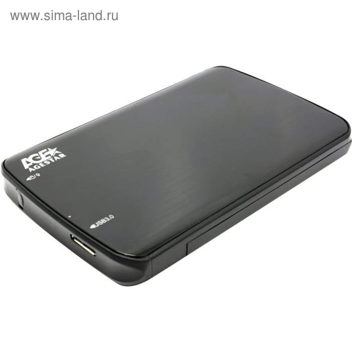 Внешний корпус для HDD/SSD AgeStar 3UB2A12 SATA пластик/алюминий черный 2.5" - Фото 1