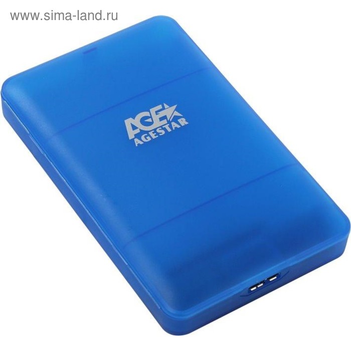 Внешний корпус для HDD/SSD AgeStar 3UBCP3 SATA пластик синий 2.5" - Фото 1