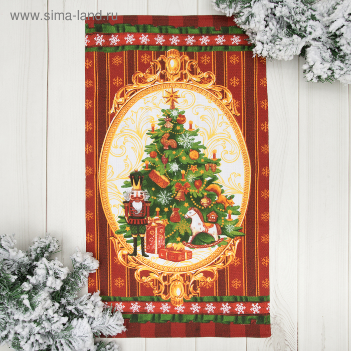 Полотенце "Ёлочка" 35х60 см, 100% хл, вафельное полотно 162г/м2 - Фото 1